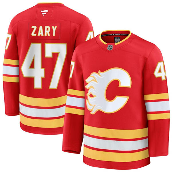 Men's Calgary Flames #47 Connor Zary Fanatics Red Home Player Jersey